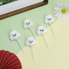 5pcs Cute Puppy/Dog Cake Decorative Candles, Teddy Bear Animal Dog Zodiac Happy Birthday Cartoon Candles - Candle - View 3