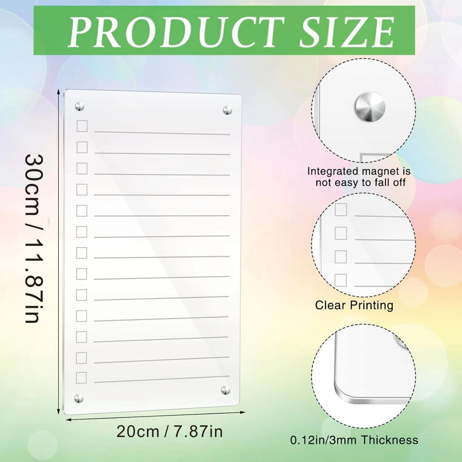 magnetic-acrylic-dry-erase-refrigerator-list-board-4-pens-30cm-x-20cm