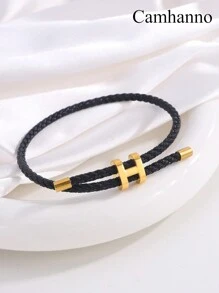 Camhanno 1 件不锈钢拉出式手链，简约时尚的日常佩戴礼物，适合男士和女士