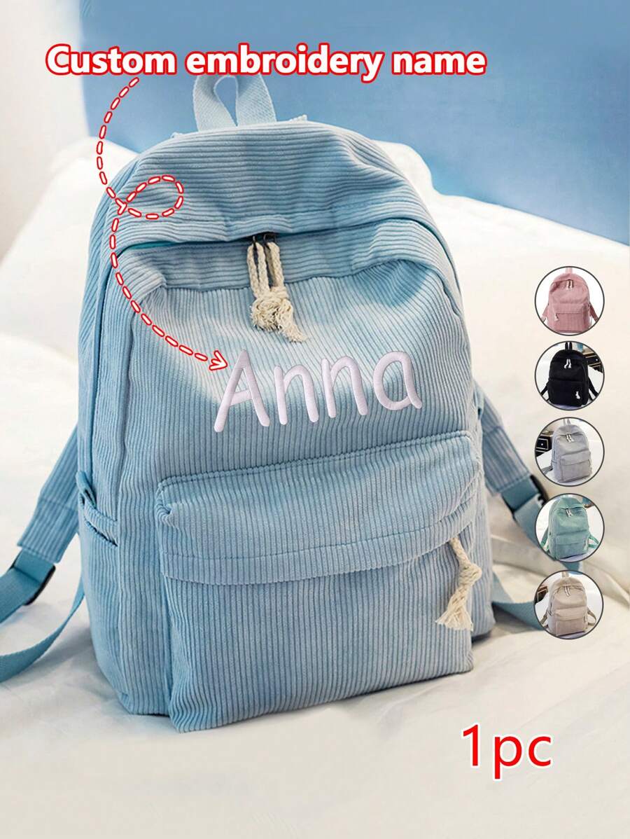 Custom Embroidered Name Backpack Cartoon Animal Bear School Bag, Personalized Gift, Thoughtful Gift, Kawaii
