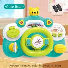 1pc Children/Toddler Steering Wheel Toy, Simulation Driving Co-Pilot Wheel 360° Infinite Rotation, Simple & Easy To Play, Comfortable Grip, Stable Suction Cup, Sound & Light Effects, Montessori Early Education Intelligent Toy, Stroller Accessory, Random Color - Multicolor - View 17