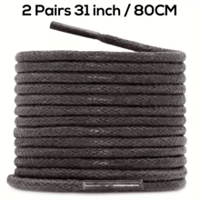 2 双厚圆形打蜡鞋带，男女通用替换鞋带 - 彩色 - 查看 15