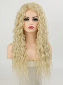 European-American Glamorous Golden Curly Long Wig, Suitable For Women, Natural Looking Soft Synthetic Hair
