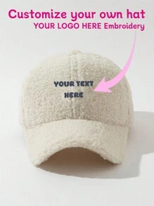 1pc Customizable Embroidered Letter Teddy Plush Baseball Cap, Choose Font And Color, Unisex Autumn/Winter Warm Teddy Plush Baseball Cap, Stylish Personalized Hat, Good Gift For Valentine's Day, Birthday, Holiday Party, Anniversary, Best Friend, Mom/Dad, Her/Him, Girlfriend/Boyfriend/Friend - Baseball Cap - View 10