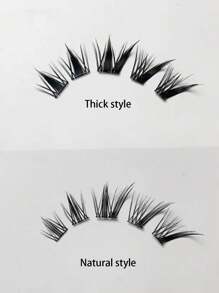 100 片无胶九尾自然假睫毛，适合初学者，蓬松分叉，丰盈，增加眼睛长度睫毛簇，睫毛簇，单根睫毛，睫毛，假睫毛 - C - 查看 10