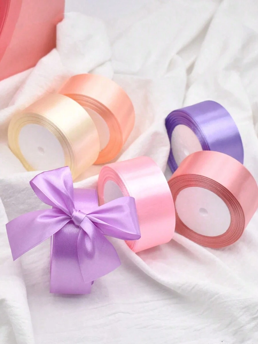 3 件/套 4 厘米宽 22 米长丝带条，节日礼物装饰彩带，DIY 花束，蝴蝶结，发夹，工艺用品 - 彩色 - 查看 1
