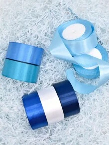 3 件/套 4 厘米宽 22 米长丝带条，节日礼物装饰彩带，DIY 花束，蝴蝶结，发夹，工艺用品 - 彩色 - 查看 3