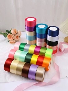 3 件/套 4 厘米宽 22 米长丝带条，节日礼物装饰彩带，DIY 花束，蝴蝶结，发夹，工艺用品 - 彩色 - 查看 2