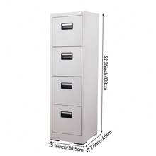 Living And Home 3/4-Drawer Vertical File Cabinet With Interlock - White - 4-drawer White 38.5cm W X 45cm D X 133cm H - View 6