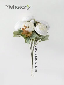 2/1 pièce/Pack Fleurs artificielles de pivoine en soie, arrangement floral de pivoine blanche pour centre de table. Bouquet de pivoines imitées pour décoration florale à la maison, ferme, mariage bohème, Nouvel An, bureau, fête, gâteau.