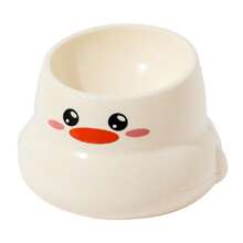 1pc Fashionable Duck Pattern Pet Bowl - High Foot Anti Slip - Protects Pet Neck Neck, Suitable For Cats And Dogs - Diagonal Opening For Convenient Cat/Dog Food Consumption, Making Cat Eating More Ritualistic, Pet Feeder - Cat Bowl/Dog Bowl