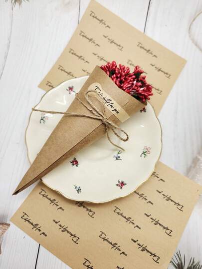 50 قطعة ورق تغليف ورد من الكرافت لهدايا عيد الحب للأزواج