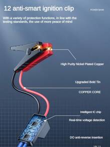 150 PSI 便携式汽车轮胎充气机（带空气压缩机）、3000A 峰值便携式汽车应急启动电源、12V 汽车电池增压器（带 LED 灯） - 彩色 - 查看 9