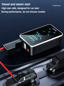150 PSI 便携式汽车轮胎充气机（带空气压缩机）、3000A 峰值便携式汽车应急启动电源、12V 汽车电池增压器（带 LED 灯） - 彩色 - 查看 5