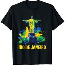 Rio De Janeiro Souvenir / Rio De Janeiro T-Shirt - Casual Crew Neck, Short Sleeve Top, Perfect For Spring & Summer - màu đen - Xem 1