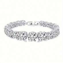 Sparkling Moissanite Tennis Bracelet, 925 Silver, GRA Certified, Comes With Gift Box, Perfect For Christmas And Birthdays - 85,0 carat - Xem 1