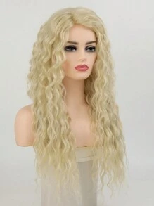 European-American Glamorous Golden Curly Long Wig, Suitable For Women, Natural Looking Soft Synthetic Hair