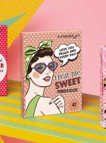 Misslyn Treat Me腮红粉，丝滑质地，哑光或珠光色可选，提亮肤色，内置镜子，自然哑光妆效，持久显色 - 42 LOVE YOU PEACH AND EVERY DAY! - 查看 6