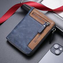 1 pieza Cartera corta vintage con múltiples ranuras y funciones para hombre, adecuada para adolescentes, uso casual, al aire libre, deportivo, viajes, regalos de graduación, accesorios de cumpleaños