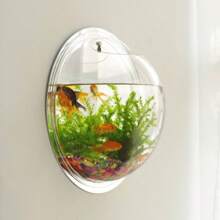 Wall Mounted Fish Tank, Wall Mounted Vase, Flower Basin, Acrylic Creative Wall Goldfish Tank. Personalized Home Decor - Clear - View 3
