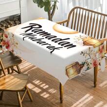 1pc Ramadan Themed Decorative Chandeliers And Crescent Printed Tablecloths, Dining Table Decorations, Rectangular Abstract Tablecloths For Picnics Or Holiday Parties, Room Decorations - Multicolor - View 12