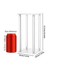 1pc Square Acrylic Flower Stand, Clear Column Vase Stand - Geometric Centerpiece For Wedding, Tabletop Flower Stand, Home Gathering, Wedding Party Decor, Wedding Stage Decoration For Silk Flower Art, Home Decor Flower Stand