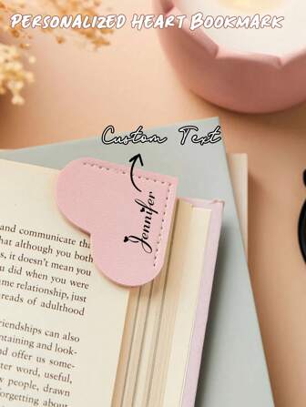 Marcapáginas con forma de corazón personalizado para mujeres y hombres. Marcador de libros personalizado con nombre para amantes de los libros. Regalos únicos y lindos, útiles escolares, de vuelta a la escuela