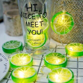 1pc LED Lemon Slice & Orange String Lights, Bar Decor, Indoor Lighting For Night Market, Camping Atmosphere