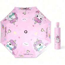 [ Christmas Gift ]Unicorn Umbrella, Sturdy And Portable Auto Folding Baby Umbrella, With Built-In Sun Protection, Automatic Open/Close, Lightweight For Baby Girls And Boys,Spring Summer Picks,Brides Maid Gifts,Room,Bedroom Decor,Beach,Travel,For Men,For Women,Vacation,Cute Stuff - Pink - View 11