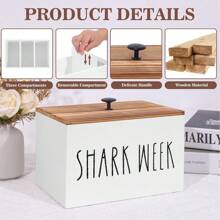 Hộp đựng băng vệ sinh bằng gỗ Rustic Farmhouse có nắp - Hộp đựng đồ dùng phòng tắm đa năng đựng các sản phẩm dành cho phụ nữ, phụ kiện trang trí nhà cửa, hộp đựng băng vệ sinh cho phòng tắm Tủ đựng đồ phòng tắm nhỏ - Nhiều màu - Xem 5