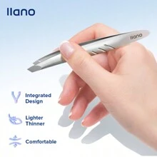 LLANO Colorful Tweezer For Eyebrow And Fine Hair , Hair Remover Hairs Puller, Stainless Steel Makeup Tools/Silver Straight Tip