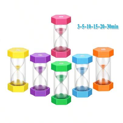 1 szt. Wielokolorowy sześciokątny, odporny na wstrząsy, dwuwarstwowy zegar z klepsydrą 3/5/10/15/20/25/30 minut do gry, dekoracja domu, odpowiedni na prezent, ozdoba na biurko