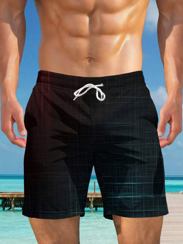 Men's Summer 3D Hawaiian Beach Shorts,Hawaiian