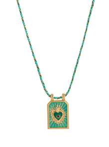 1 pièce Collier pendentif bohème chic avec charme en forme de cœur, corde colorée tressée à la main, parfait pour une tenue décontractée, les voyages, les sorties à la plage, cadeau de la Saint-Valentin, maman, mère, fête des mères