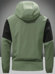 2024 New Patchwork Jacket Men, Casual Hooded Windbreaker, Printed Versatile Menswear Outwear