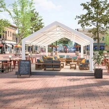 20x20FT Party Tent Heavy Duty, Large Wedding Event Shelters With 2 Storage Bags & Removable Sidewalls, Outdoor Canopy Gazebo Commercial Tents For Parties Carport Camping Garden Patio - White - View 11