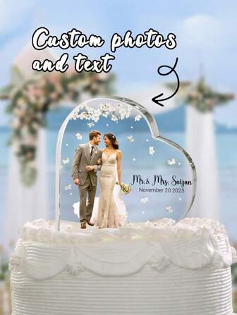 1 pieza Adorno de acrílico personalizado, 10x10cm/4x4 pulgadas con forma de corazón y patrones de flores, compatible con personalización de foto, texto, fuente y color. Un gran regalo individualizado y conmemorativo para el Día de San Valentín, boda, aniversario, cumpleaños o celebración que muestra tu personalidad única y un cuidado especial para tu novia y novio, familia, amigos o amantes. También es una bonita decoración para el hogar y la oficina, duradero, resistente al agua y a los arañazos.