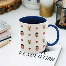 One Piece Custom Face Mugs, Personalized Photo Coffee Mugs, Personalized Baby And Pet Face Mugs, High Quality Mugs With Different Mug Colors Available, Suitable For Valentine's Day, Wedding Anniversaries, Graduation, Birthdays, Children's Day, Father's Day, Graduation Gifts, Multi-Functional, Ornamental, Anti-Mold, Reusable, Easy To Clean, Adorable, High-Quality, Cute, Modern, Custom, Personalized, Unique, Ideal Gifts For Him, Ideal Gifts For Kids, Bathroom, Living Room, Bedroom, Office, Tea Room, School, Home,Delicate Romance