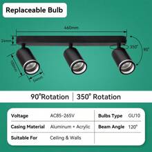 CANMEIJIA 1pc GU10 Recessed Light, Replaceable Bulb, Adjustable Angle, Suitable For Bedroom, Dining Room, Home Lighting, Living Room, Clothing Store And Other Occasions - Acrylic Ceiling Spotlight - View 16