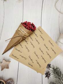 50 قطعة ورق تغليف ورد من الكرافت لهدايا عيد الحب للأزواج