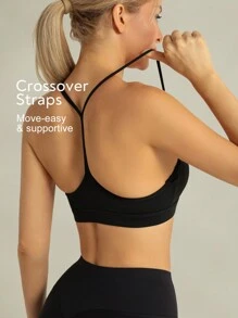 Tender Angel 2pcs Women Sports Bra With Removable Padded One-Shoulder Minimalist Cami Racerback Activewear - Multicolor - View 3