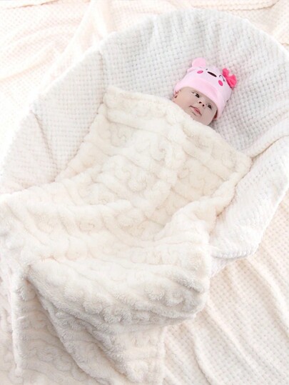 1pc Super Soft & Cozy Plush Baby Blanket, Suitable For Newborns, Infants, Girls & Boys, Fluffy Baby Walker & Bedding, Newborn Birthday Party Gift Love Valentine