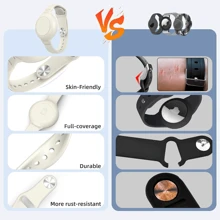 Bracelets Compatible With AirTag, Silicone Hidden Wristband Compatible With Apple Airtag, Lightweight Watch Band , GPS Tracker Case Finders Cover