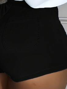 Womens High Waisted Stretchy Denim Dressy Sexy Butt-Lifting Shorts