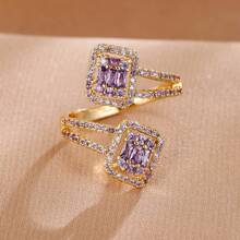 1pc Women's Fashion Versatile Adjustable Cubic Zirconia Ring