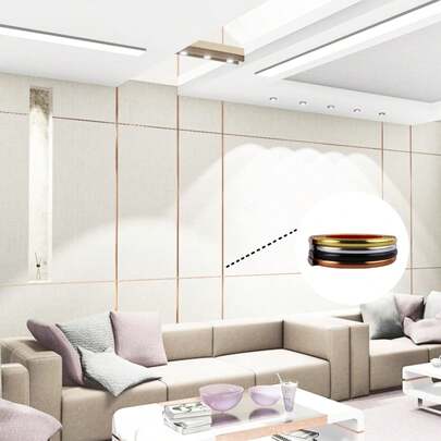 1 件 9.8 英尺即剥即贴墙面装饰线条，33 英尺 * 0.79 英寸装饰条，适用于墙壁、家具、柔性自粘墙面装饰条、家居装饰和墙面修复