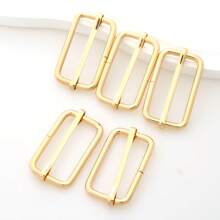 5pcs Metal Pin Buckle Tri-Glides Slider Adjuster Clasp Bag Strap Ring Buckles Belt Webbing Strap Hook DIY Purse Accessories - Gold - View 14