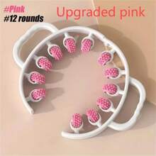 360° Muscle Roller Stick, 12 Roller Rings Leg Massager For Calves, Legs, Arms, Tennis And Golfer's Elbow - Plastic Fascia Muscle Roller Ball Fat Burner, Trigger Point Release - Perfect Mother's Day Gift