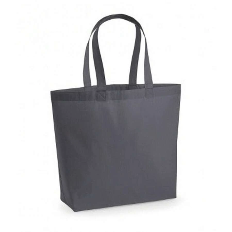 Westford Mill Premium Cotton Maxi Tote Bag (Graphite Grey) - 100% Cotton - Dark Grey - View 1