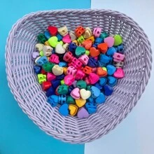 10 à 50 pièces Boutons décoratifs de forme de cœur colorés au hasard, fermoir décoratif, cordon de verrouillage, crochet à ressort, fermoir en forme de groin de cochon, fermoir de carte, bouton de réglage élastique, bouton d'arrêt